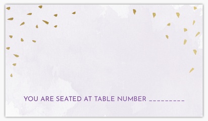 A metallic table card purple design for Modern & Simple