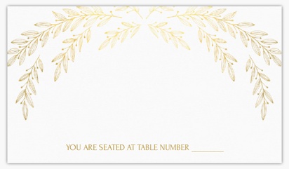 A willkommenes zeichen table card white cream design for Elegant