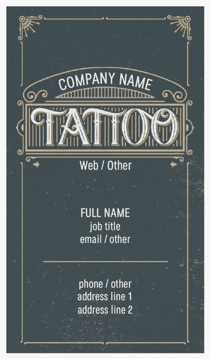 Design Preview for Design Gallery: Tattoo & Body Piercing Natural Textured Business Cards