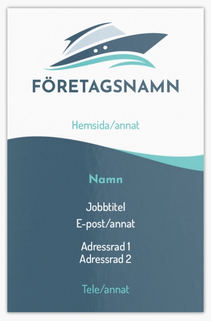 Förhandsgranskning av design för Designgalleri: Båt & marin Extratjocka visitkort, Standard (85 x 55 mm)