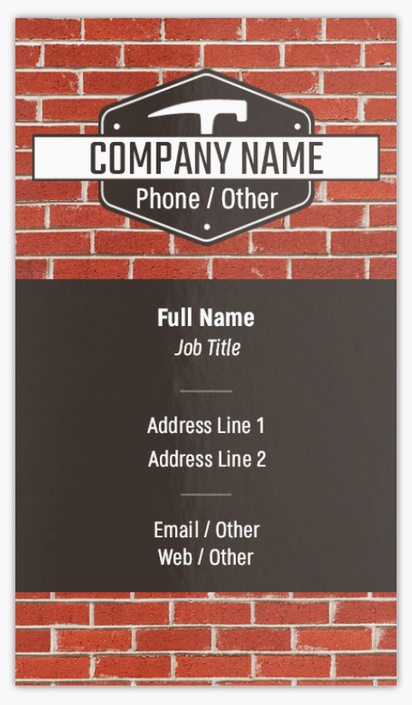 Design Preview for Design Gallery: Masonry & Bricklaying Premium Plus Visiting Cards