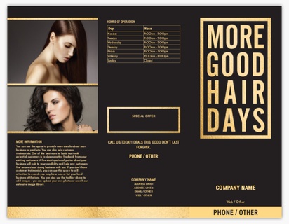Design Preview for Design Gallery: Hair Salons Menu Cards, Tri-Fold Menu