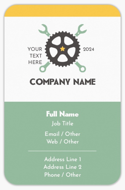 Design Preview for Design Gallery: Bicycle Shops Rounded Corner Business Cards, Rounded Standard (85 x 55 mm)