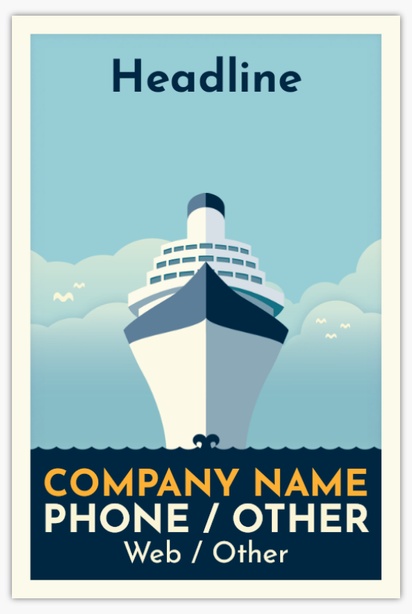 A travel agency cruise boat blue cream design