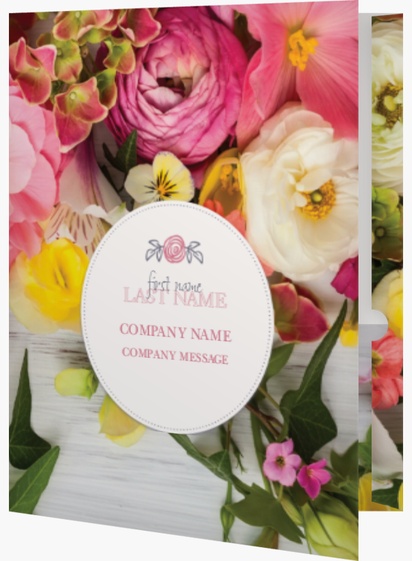 A foil personal card gray pink design for Floral
