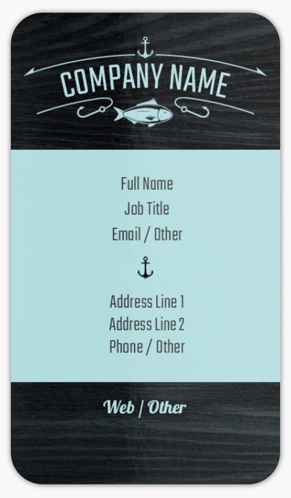 Design Preview for Hunting & Fishing Rounded Corner Business Cards Templates, Standard (3.5" x 2")