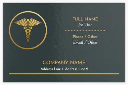 Design Preview for Design Gallery: Medical Equipment & Pharmaceuticals Metallic Business Cards