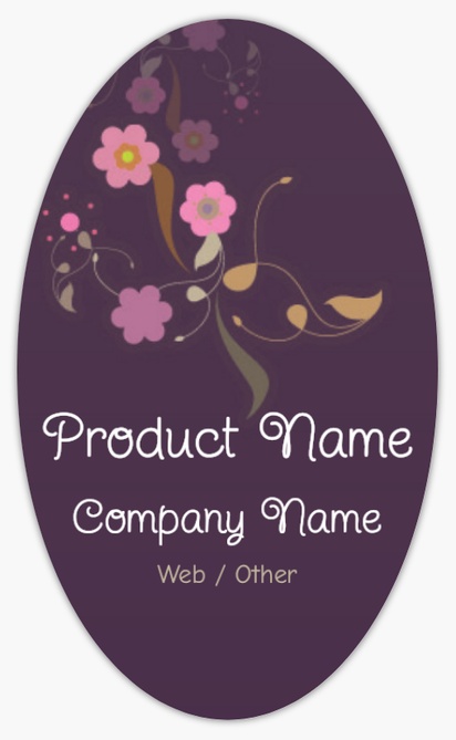 Design Preview for Design Gallery: Floral Product Labels, 12.7 x  7.6 cm Oval
