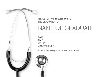 A doctor graduation invitations medical white design for Type