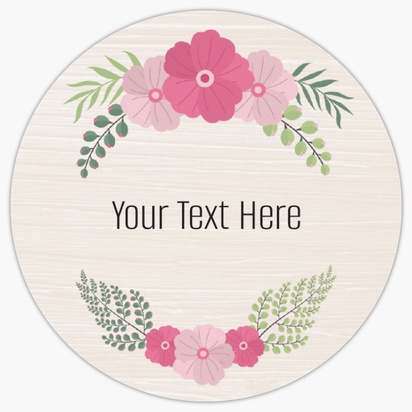 Design Preview for Design Gallery: Florals & Greenery Sticker Sheets, 7.6 x 7.6 cm Circle