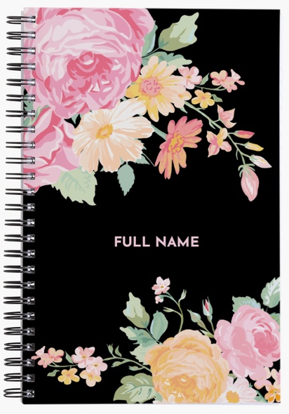 A padrão papel de carta pessoal black pink design for Floral