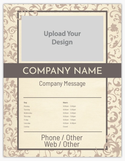 Design Preview for Retro & Vintage Tabletop Signs Templates, 8.5" x 11" Mounted