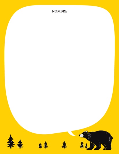 Un bosque papelería diseño blanco amarillo para Animales