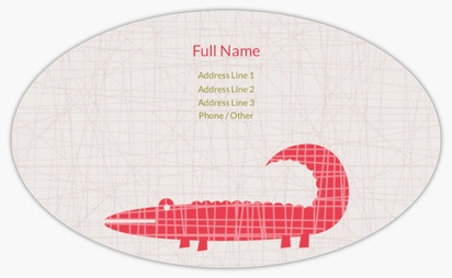 Design Preview for Design Gallery: Animals Sticker Sheets, 12.7 x 7.6 cm Oval
