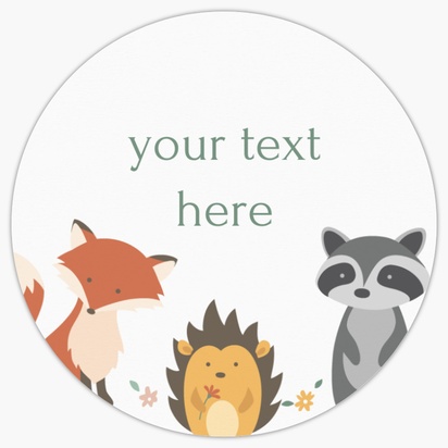 Design Preview for Design Gallery: Animals Sticker Sheets, 7.6 x 7.6 cm Circle