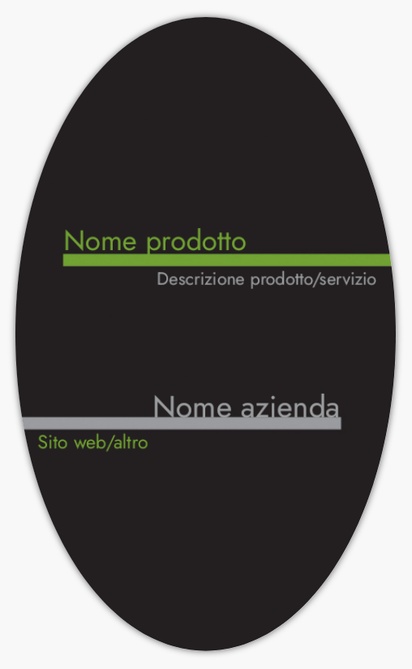 Anteprima design per Galleria di design: etichette per prodotti su foglio per marketing e relazioni pubbliche, Ovale 12,7 x 7,6 cm