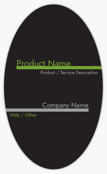 Design Preview for Design Gallery: Marketing & Communications Product Labels, 12.7 x  7.6 cm Oval