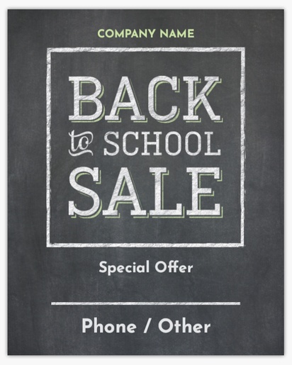 A back to school chalkboard gray design for Sales & Clearance