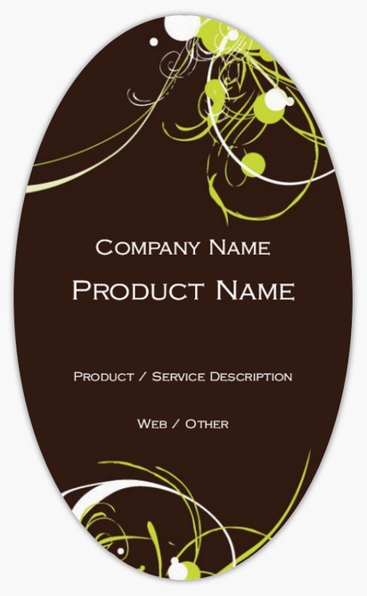 Design Preview for Design Gallery: Graphic Design Product Labels on Sheets, Oval 12.7 x 7.6 cm