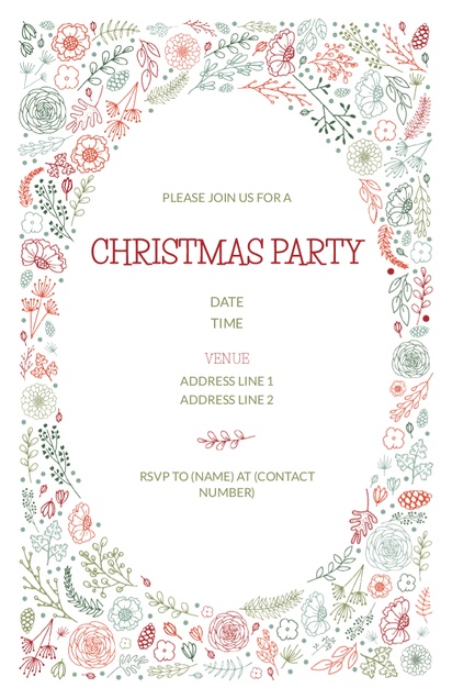 Design Preview for Templates for Seasonal Invitations and Announcements , Flat 11.7 x 18.2 cm