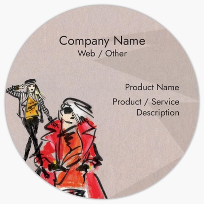 Design Preview for Design Gallery: Fashion & Modelling Product Labels on Sheets, Circle 7.6 x 7.6 cm