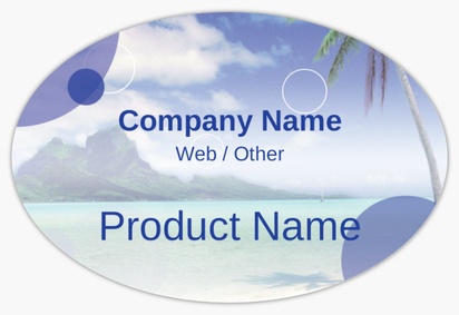 Design Preview for Templates for Travel & Accommodation Product Labels , 7.6 x 5.1 cm Oval