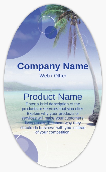 Design Preview for Design Gallery: Travel Agencies Product Labels on Sheets, Oval 12.7 x 7.6 cm