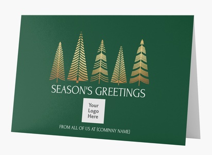Design Preview for Design Gallery: Trees & Wreaths Christmas Cards, Rectangular 18.2 x 11.7 cm
