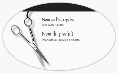Aperçu du graphisme pour Galerie de modèles : feuilles d’étiquettes de produits pour coiffeur pour hommes, Ovale 12,7 x 7,6 cm