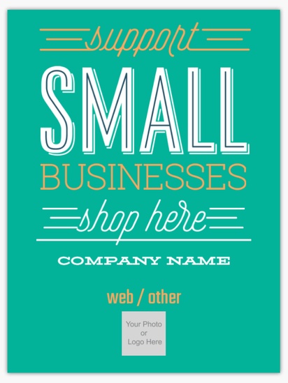 A 1 image support small business blue design for Purpose with 1 uploads