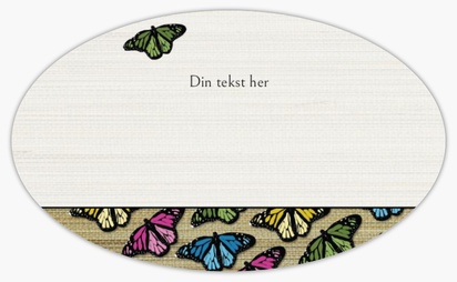 Forhåndsvisning av design for Designgalleri: Dyr Klistremerker på ark, 12,7 x 7,6 cm Oval