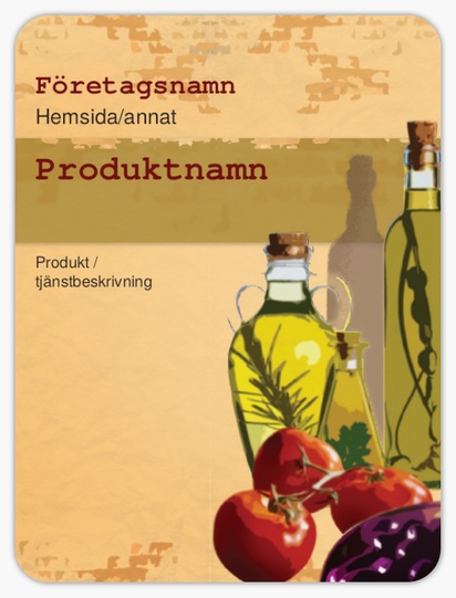 Förhandsgranskning av design för Designgalleri: Ekologisk mat Produktetiketter på ark, Rundad rektangel 10 x 7,5 cm