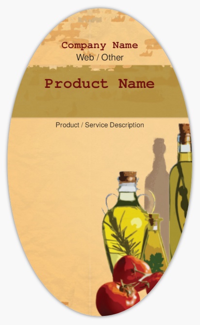Design Preview for Design Gallery: Food Service Product Labels on Sheets, Oval 12.7 x 7.6 cm