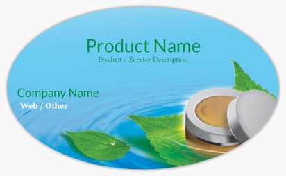 Design Preview for Design Gallery: Skin Care Product Labels on Sheets, Oval 12.7 x 7.6 cm