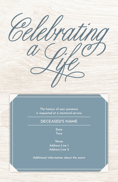 Design Preview for Design Gallery: Funeral & Memorial Services Invitations and Announcements, Flat 11.7 x 18.2 cm