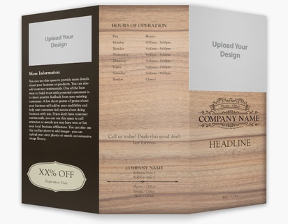 Design Preview for Carpentry & Woodworking Custom Brochures Templates, 8.5" x 11" Tri-fold