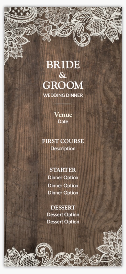 Design Preview for Personalised Wedding Menu Cards