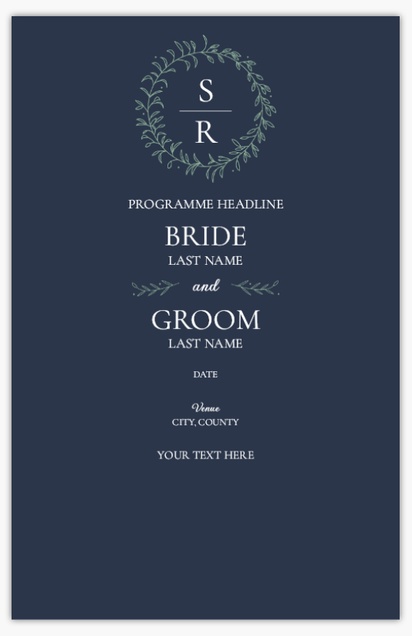 Design Preview for Design Gallery: Wedding Programmes, 15.2 x 22.9 cm