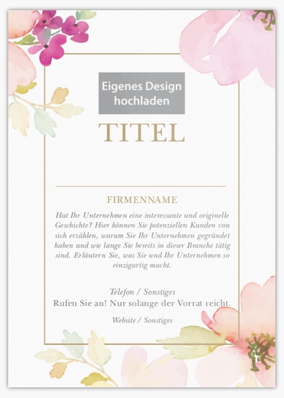 Designvorschau für Designgalerie: Flyer und Falzflyer Elegant,  Ohne Falz A6 (105 x 148 mm)