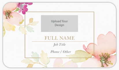 Design Preview for Florals & Greenery Rounded Corner Business Cards Templates, Standard (3.5" x 2")