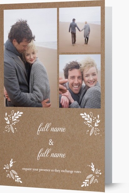 Design Preview for Templates for Photo Wedding Invitations , Folded 11.7 x 18.2 cm