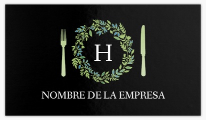 Un servicio de catering plato diseño negro verde para Eventos