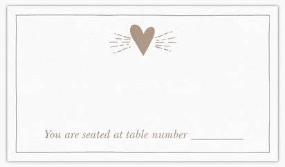 A place card tan gray brown design for Wedding