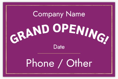 A now open purple purple gray design for Grand Opening