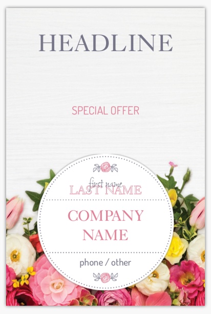 A flowers vertical white pink design for Events