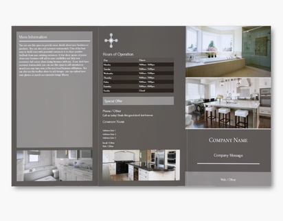 Design Preview for Kitchen & Bathroom Remodeling Custom Brochures Templates, 9" x 16" Tri-fold