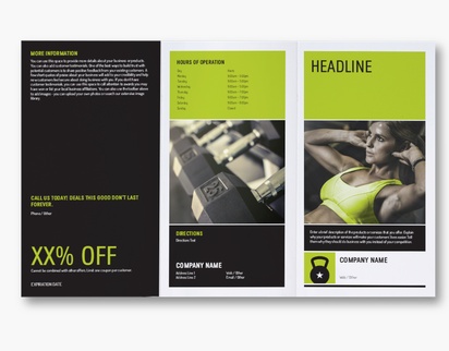 A gym fitness classes black green design for Modern & Simple