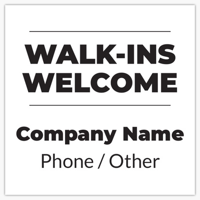 A walk ins welcome appointment gray black design