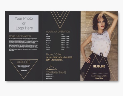 Design Preview for Fashion & Modelling Custom Brochures Templates, 9" x 16" Tri-fold