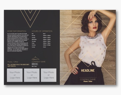 Design Preview for Design Gallery: Fashion & Modelling Custom Brochures, 11" x 17" Bi-fold